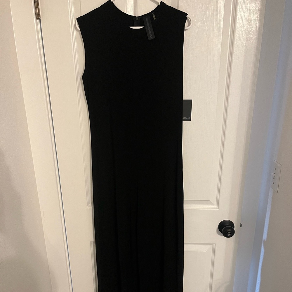Black one piece evening wear. Size L.